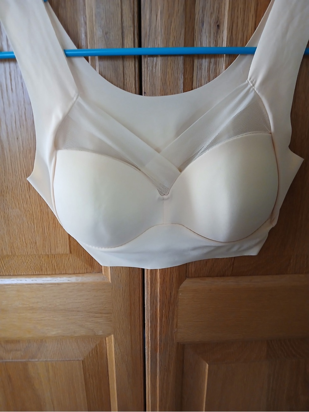 Never worn Seamless Cream Wireless Comfort Bra with Wide Straps- B CUP